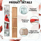 Winter Porch Sign, Christmas Sign for Front Porch, Cardinal Bird Wooden Sign Yard, Vertical Wood Sign Standing for Patio Front Door Porch, Hello Winter Holiday Home Party Entryway Yard Wall Decor Indoor Outdoor, 47x8 inch - Image 7