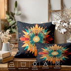 Batmerry Geometric Radiant Pillowcases, Vibrant Symmetrical Geometric Decorative Bed Pillow Cover with Hidden Zipper Soft Blended for Hair and Skin 20X26 in - Image 2