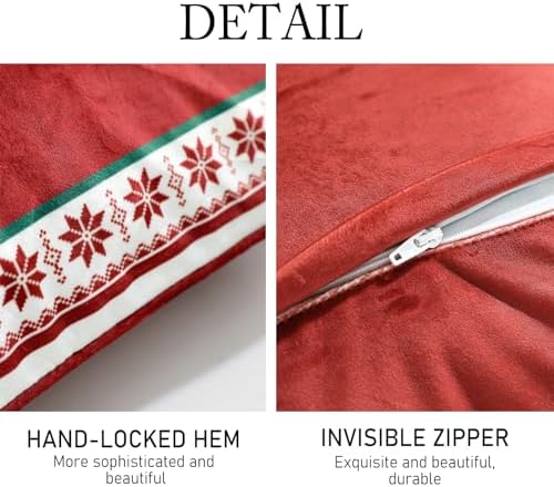 ISAENNE French Chrismas Velvet Throw Pillow Cover,Set of 2,18"x18"-Carol D - Image 5