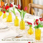 Mini Glass Bud Vases for Wedding & Bridal Shower Centerpieces,Versatile Glass Vases for Home Decor,Party & Anniversary Decorations,Candle Holders,Hydroponics, Aromatherapy Bottles(Pack of 30,Yellow) - Image 5