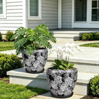 Ceramic Plant Pots With Saucer & Drainage Hole, 6 inch Indoor Flower Pots - Image 2