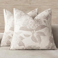 Foindtower Set of 2 Linen Floral Vintage Throw Pillow Covers Neutral Accent Decorative Cushion Covers Farmhouse Boho Home Decor for Sofa Chair Couch Bedroom Living Room,24×24 Inch,Tan Beige by Foindtower