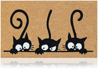 Coir Welcome Mat, Non-Slip, Catguard, 17 x 29 in by AmaruDoorMats