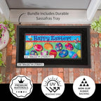 Evergreen Sassafras Spring Holiday Doormat Insert Bundle & Tray Set of 5, Interchangeable Entrance Door mats Indoor and Outdoor Welcome Mat 30 x 18 Tray Non Slip Backing Low Profile - Image 3