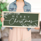 Simply Said, INC Merry Christmas Farmhouse Frames Decor, 10 x 24 inch Rustic Wood Sign, Made in USA, FF1321 - Image 3