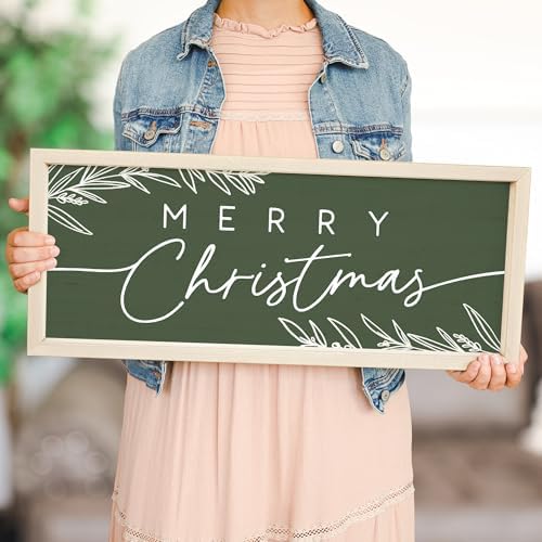 Simply Said, INC Merry Christmas Farmhouse Frames Decor, 10 x 24 inch Rustic Wood Sign, Made in USA, FF1321 - Image 3