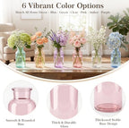 12 Pack Mason Jar Vases for Centerpieces,Colored Flower Glass Bud Vases Set - Image 4