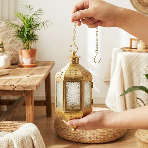 Vela Lanterns Decorative Indoor Hanging Candle Holder, Cobalt Blue, 3-Pack - Image 5