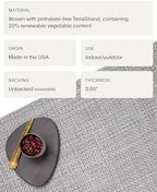 Chilewich Basketweave Placemats, Woven Rectangle Placemats Set of 4 - Image 4