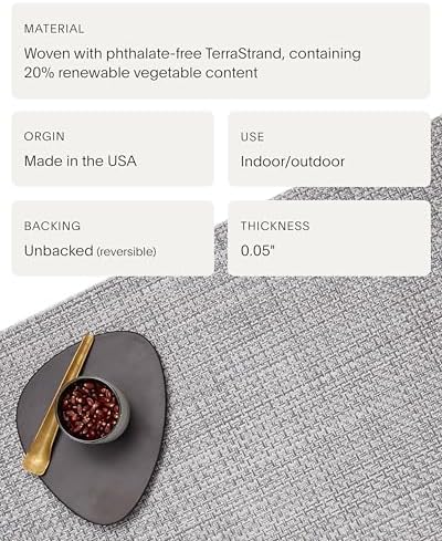 Chilewich Basketweave Placemats, Woven Round Placemats Set of 4 - Image 4