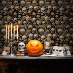 Tegeme 100 ft Halloween Skull Wall Backdrop Roll, Skeleton Tablecloth - Image 3