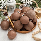 Yunlly 18 Pcs Neutral Christmas Ball Ornaments Textured Xmas Tree Decor Set - Image 4