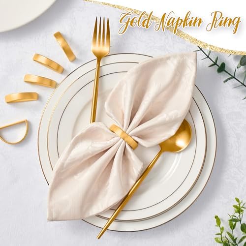 APTWOW Gold Napkin Rings Set of 200, Thanksgiving Christmas Table Decor - Image 3