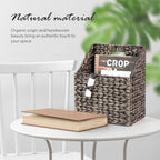 Wicker Hanging Storage Basket (10,5"Lx6,5"Wx13"H), Set of 2 Wall Baskets, Water Hyacinth Baskets, Wall Decor Hyacinth Basket Hanging for Organizing Files, Mails, Books (Espresso Color) - Image 7