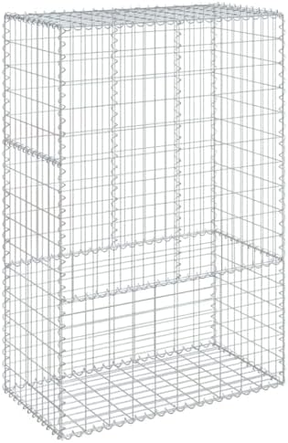 vidaXL Gabion Basket with Cover 39.4"x19.7"x59.1" Galvanized Iron by vidaXL