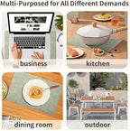 Maxpearl Faux Leather Placemats Set of 8, Easy to Clean, Light Green - Image 4