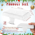 Huwena Metal Christmas Stocking Holders Shiny, Stylish, White, 12 Pcs - Image 2