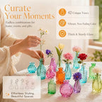 42 Pcs Colorful Glass Bud Vase Small Vintage Vases for Centerpieces - Image 2