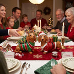 Simgoing 2 Pcs Christmas Figurines Table Decoration Dachshund Resin Statue - Image 5