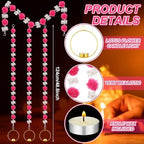 6 Sets Marigold Garland with Lotus Candle Holders for Diwali Pooja Puja - Image 2