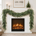 Christmas Garland 9FT Decorations Real Touch Cedar Cypress Pine Greenery Artificial Green Christmas Garland for Mantle, Fireplace, Table, Stairs, Door, Porch, Indoor Outdoor Decorations by WelcometoAttgreatWeHaveAlwaysFirmlyBelievedEndlessBloomsEndlessCreativity