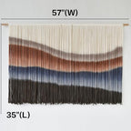 Macrame Wall Hanging Tie-Dye Bule Boho Wall Decor Yarn Fiber Art 57"W*35"L - Image 5