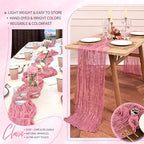 18 Pack Cheesecloth Table Runner 10FT Dusty Rose Table Runner Boho Gauze Cheese Cloth Table Runners Long Rustic Sheer Table Decorations for Wedding Party Baby Bridal Shower Birthday Holiday Home - Image 5