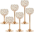 Gold Crystal Candle Holders Candlestick Holders - 2 Sets Tall Bling Bowl Candelabra Centerpieces for Dining Table, Wedding, Party & Fireplace Mantel Decor,6Pcs by Unknown