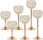 Gold Crystal Candle Holders Candlestick Holders - 2 Sets Tall Bling Bowl Candelabra Centerpieces for Dining Table, Wedding, Party & Fireplace Mantel Decor,6Pcs by Unknown