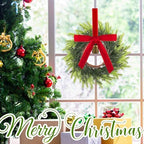 6 Pcs Christmas Deep Red Pine Needle Wreath Bulk Artificial 10 Inch Green Leaves for Front Door Cabinets Wreath Indoor Outdoor Wall Decor Christmas Wall Home Kitchen Decoration - Image 6