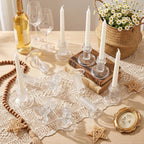 Mumufy 12 Pcs Glass Crystal Taper Candle Holders, 4 Inch Clear Glass Candlestick Holder Fit 0.8 Inch Candles, Crystal Decorative Candle Stand Centerpiece for Wedding, Dining Room, Party(Assorted) - Image 4