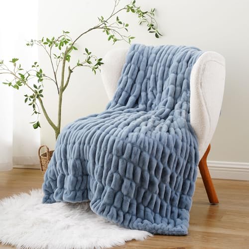 Battilo Super Soft Faux Fur Throw Blanket for Couch, 50"x60", Doube Side - Image 2
