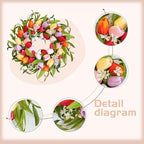 idyllic 20 Inch Spring Five-Color Tulip Wreath, for Front Door Window Porch Living Room Mantel Spring Colorful Home Decor Gift - Image 2