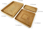 i-lan 17" Large Rattan Nesting Serving Trays, Handwoven Wicker Set of 3 - Image 3