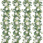 Artificial Eucalyptus Flower Garlands, White, 4PCS by SOMYTING