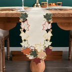 Decozen Cream White Table Runner - European Embroidery Dresser Decor Scarf for Home, Kitchen, Dining, and Wedding - 14 x 108 Inches - Valentines Day Decor - The Falling Petals Collection - Image 2
