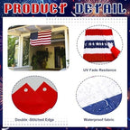 Tegeme 2 Pack 20 x 1.6 ft Lighted American Bunting Flag Red White Blue Star - Image 3
