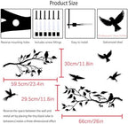 Harikikochuu 4PCS Large Birds on Branch Metal Wall Art Decor,Black Leaves with Birds Silhouette Art Metal Leaves with Hummingbirds Outdoor Wall Decor for Livingroom Balcony Garden Patio Decor. - Image 2