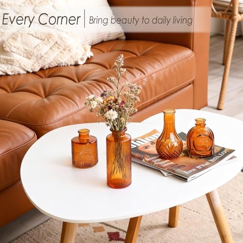 UPBUD Amber Glass Bud Vases Set of 36, Brown Small Vases for Flowers - Image 7
