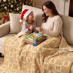 Snuggle Sac Gingerbread Man Christmas Throw Blanket, Ultra Soft Cozy Decorative Checked Throw Blanket for Couch, Sofa and Bed for Christmas,(Beige,50x60 inches,) - Image 4