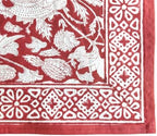 ATOSII Meraki Red 100% Cotton Fall Cloth Designer Dinner Napkins, Handblock Print, Washable Durable Linen for Everyday Use Wedding Parties Outdoors Christmas Thanksgiving I 20 X 20 Inches I Set of 4 - Image 6