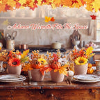 Suncalla 4 Pack Fall Centerpieces for Table Artificial Fall Flowers - Image 5