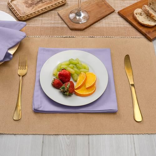 Blue Needles Solid Cloth Napkins 100% Cotton Set of 12-18 x 18 Inches - Image 3