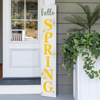 8"x48" Spring Welcome Sign for Front Porch, Hello Spring Porch Sign for Front Door Durable PVC Welcome Home Decorations for Outdoors p (Design 1) by BasicFundamentals