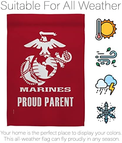 Proud Marine Parent Garden House Flag - Set Armed Forces Corps USMC Semper Fi United State American Military Veteran Retire Official - Banner Small Yard Gift Double-Sided Made in USA 28 X 40 - Image 6