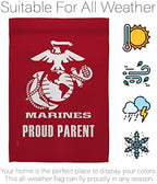 Proud Marine Parent House Flag - 2 pcs Pack Armed Forces Corps USMC Semper Fi United State American Military Veteran Retire Official - Banner Small Garden Yard Gift Double-Sided 28 X 40 - Image 5
