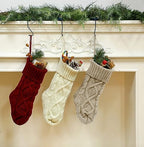Fesciory Christmas Stockings 6 Pack, 14 Inch Cable Knit Xmas Decor - Image 4