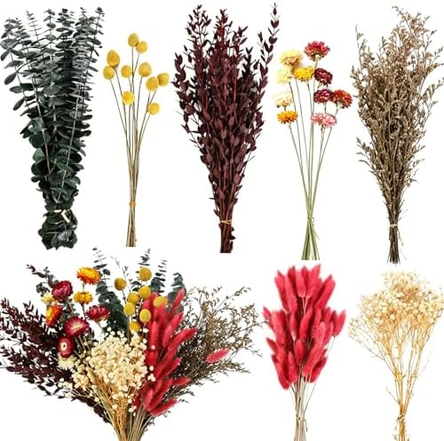 120+ Pcs Dried Flower Bouquet Set, Boho Floral for Fall Decor, Vase Crafts by Chflost-NaturalAesthetic