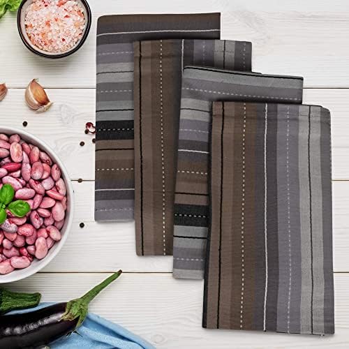 Urban Villa Cloth Napkins 100% Cotton Highly Absorbent Washable Durable Reusable Premium Dinner Napkins Ideal for Gifts for Mothers Day Hotel Farmhouse Parties - Grey Multi (20" x 20", Set of 12) - Image 2