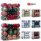 48 Pcs Christmas Balls Ornaments for Christmas Tree, Painted Shatterproof Plastic Decorative Baubles Hanging Ornaments for Xmas Tree Wreath Holiday Party Wedding Decoration, Gold - Image 3